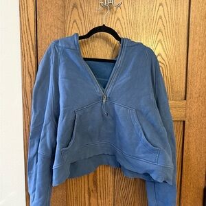 lululemon athletica Blue Half-Zip Hoodie Sweatshirt